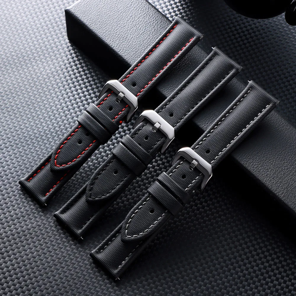 High Quality Waterproof Sailcloth Watch Band Premium Sailcloth Strap 20mm 22mm 23mm Durable Nylon Quick Release Men Bracelet