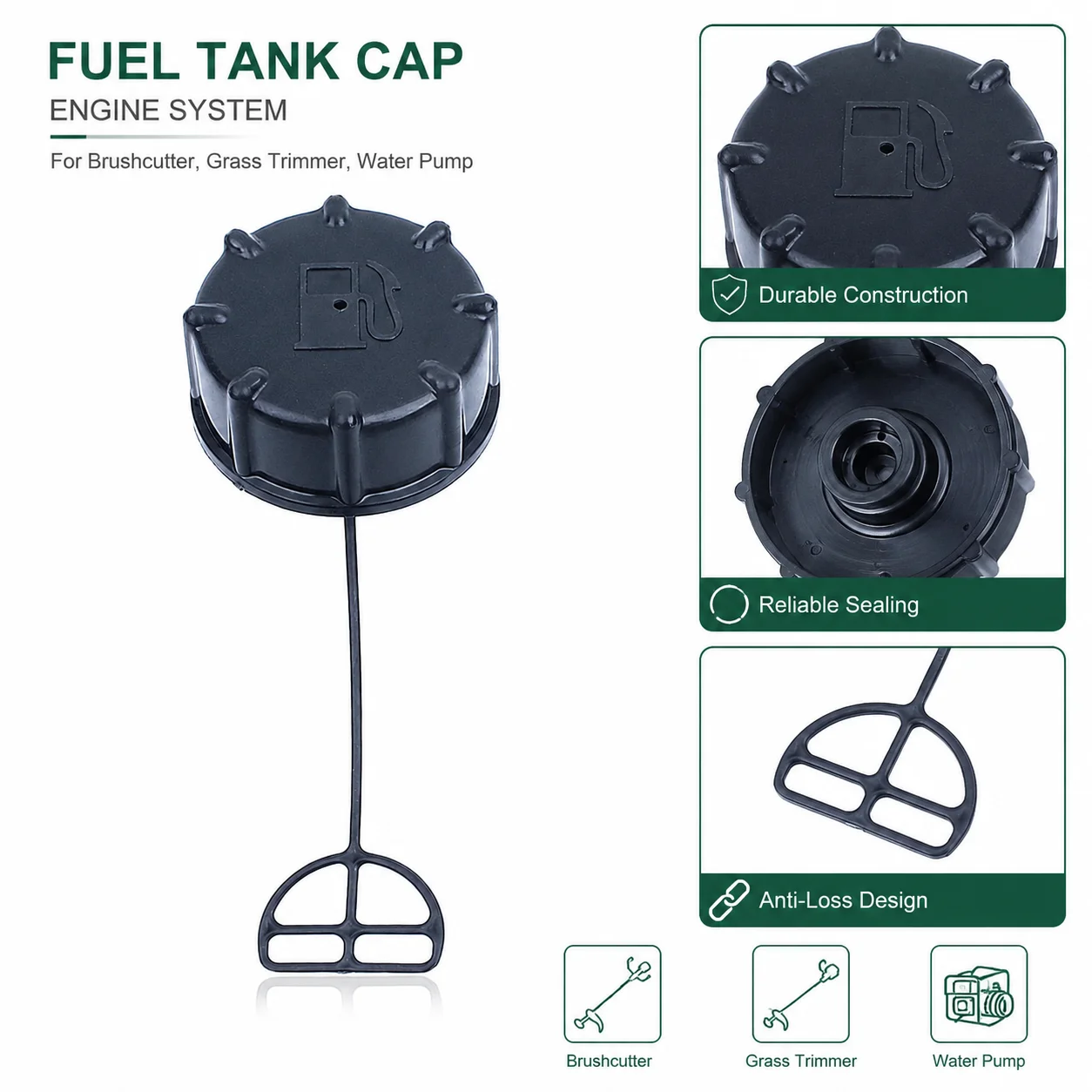 Fuel Tank Cap For 33CC 43CC 52CC CG430 BC430 TL43 TL52 Chinese Engine Water Pump Brushcutter Trimmer Strimmer Grass Motor Parts
