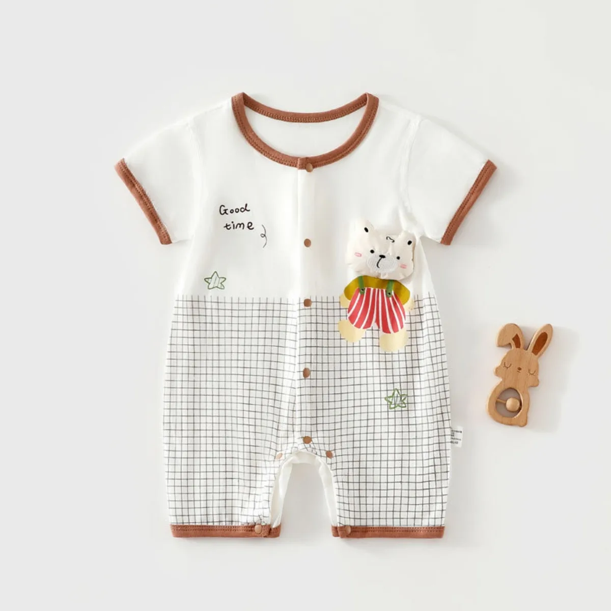 6-18M Baby Boy Girl Summer Cooling Lightweight Jumpsuit Infant Pure Cotton Moisture-wicking Romper Kid Daily Wear Knit Onesie