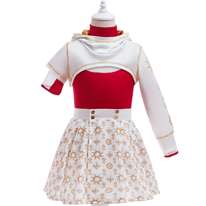 مجموعة فتاة مكونة من 4 قطع من أزياء زومبي كوليدج 4 أزياء تنكرية لحفلات أعياد الميلاد ومرحلة الأداء أزياء الهالوين كرنفال للأطفال