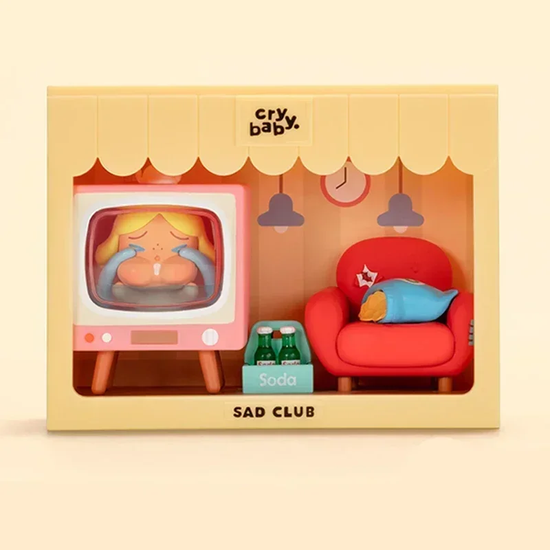 POP MART CRYBABY Sad Club Series Anime Action Figure 1PC/9PCS Set Blind Box Molly Figurine Cute Desktop Ornament Gift for Girls image 3