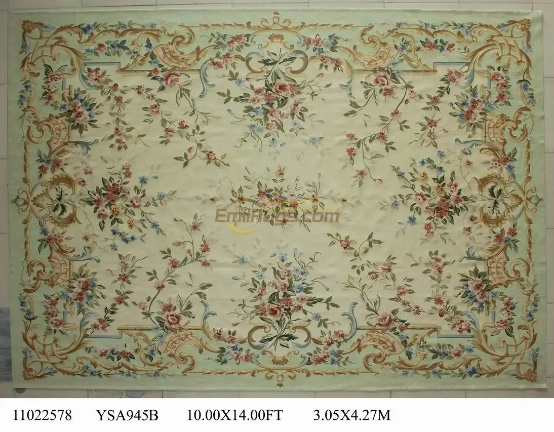 handmade aubusson carpet Tapetes De Sala Alfombra s And s 305cmx427cm 10'x 14' Beige Large Margin gc88aubYSA945B