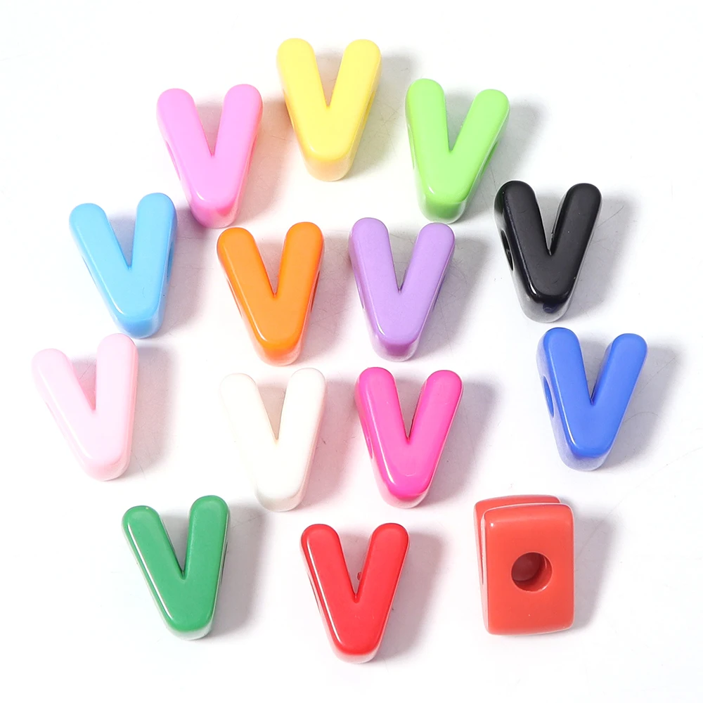 10 Stück Acrylperlen mit großem Loch, 26 englische Alphabet-Buchstabenperlen für Früherziehung, für DIY-Schmuck, Schlüsselanhänger, Lanyard-Zubehör – Detail 29