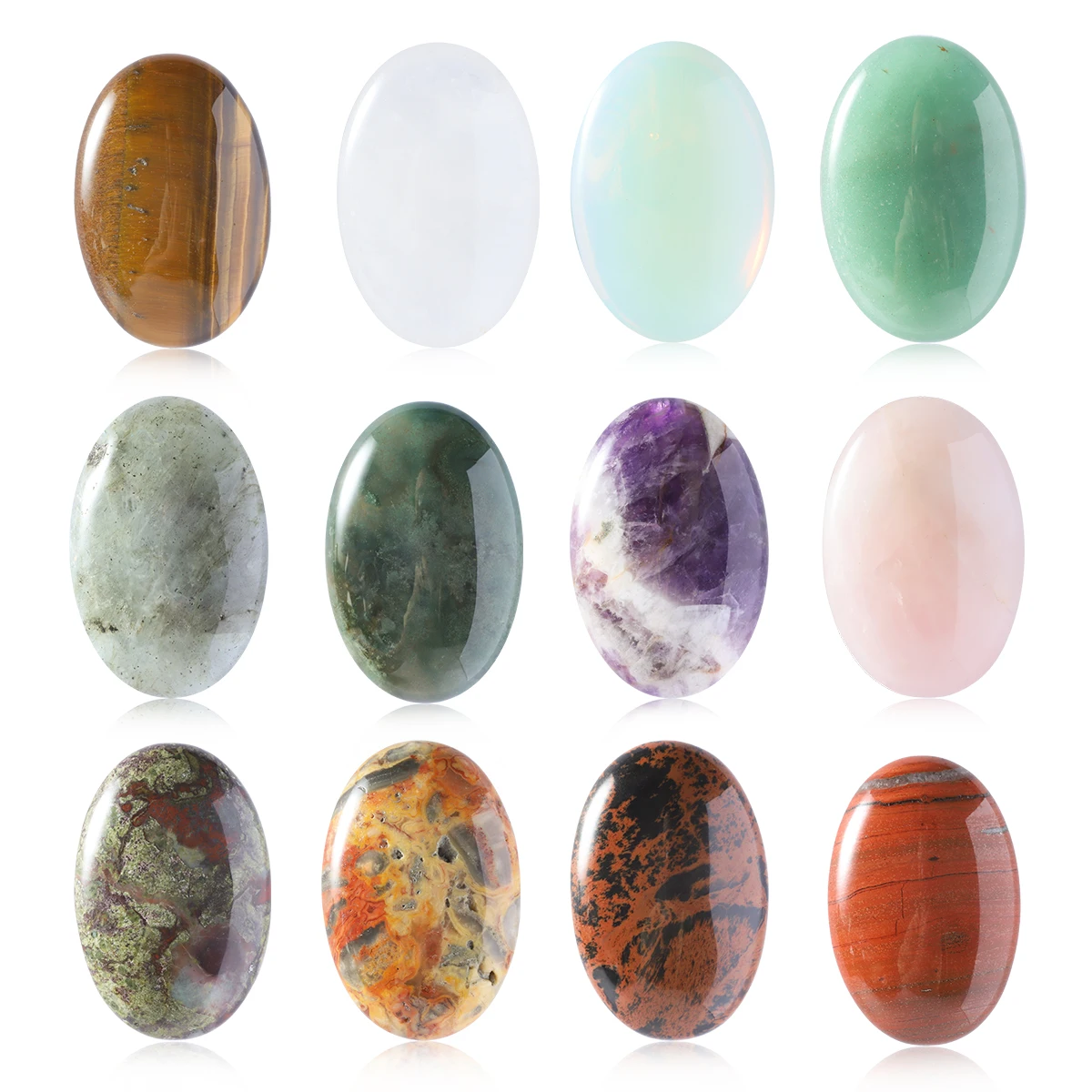 Natural Amethyst Dragon Blood Stone Obsidian Hot Compress Massage Palm Crystal Strawberry Rose Quartz Toy Home Decor Gift