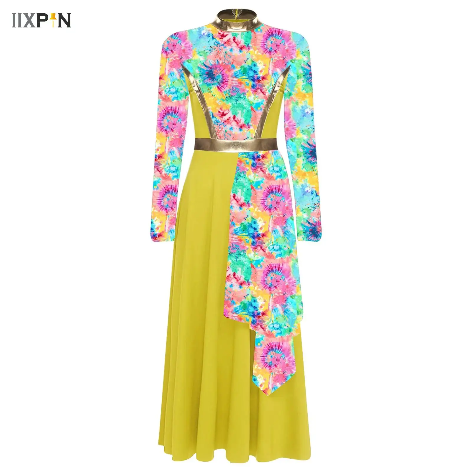 Womens Worship Liturgical Praise Dance Dress Irregular Hem Choir Church Tunic Ballet Dress Lyrical Dance Performance Costume