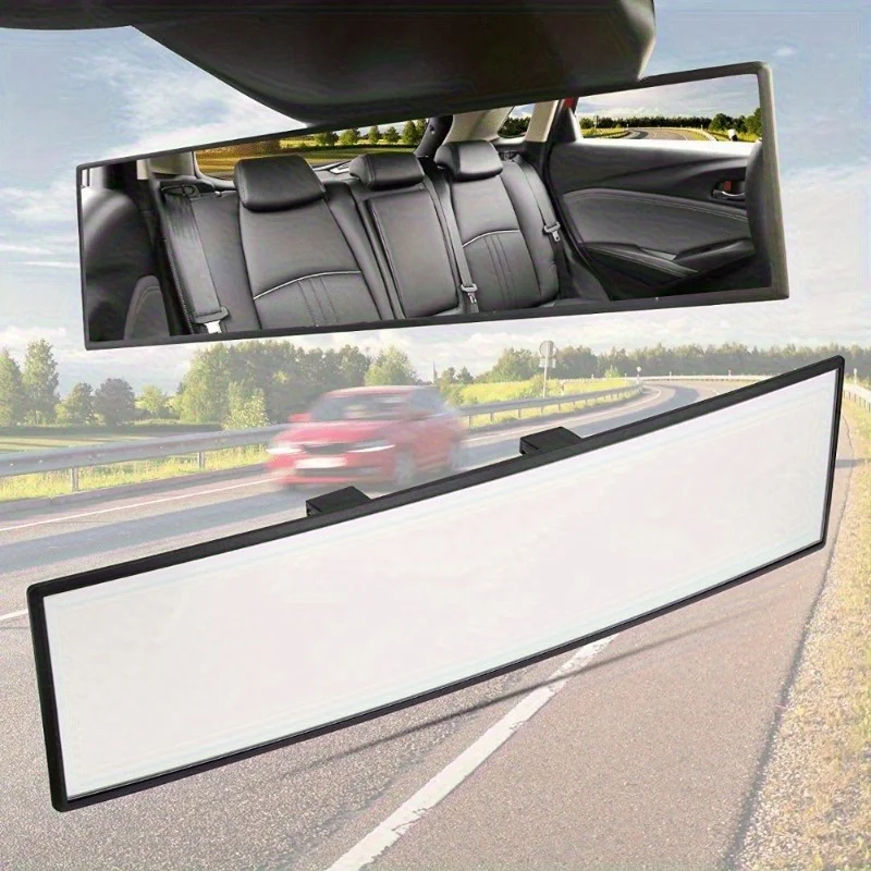 1pc Universal 11.81-inch panoramic convex rearview mirror! Internal clip on wide-angle rearview mirror - reduces blind spots