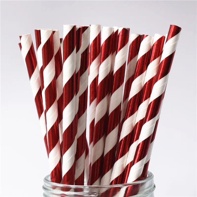 25pcs color paper straws party supply colorful mixed Paper Straw Kids Birthday Party Wedding Decorations Paper Drinking Straws