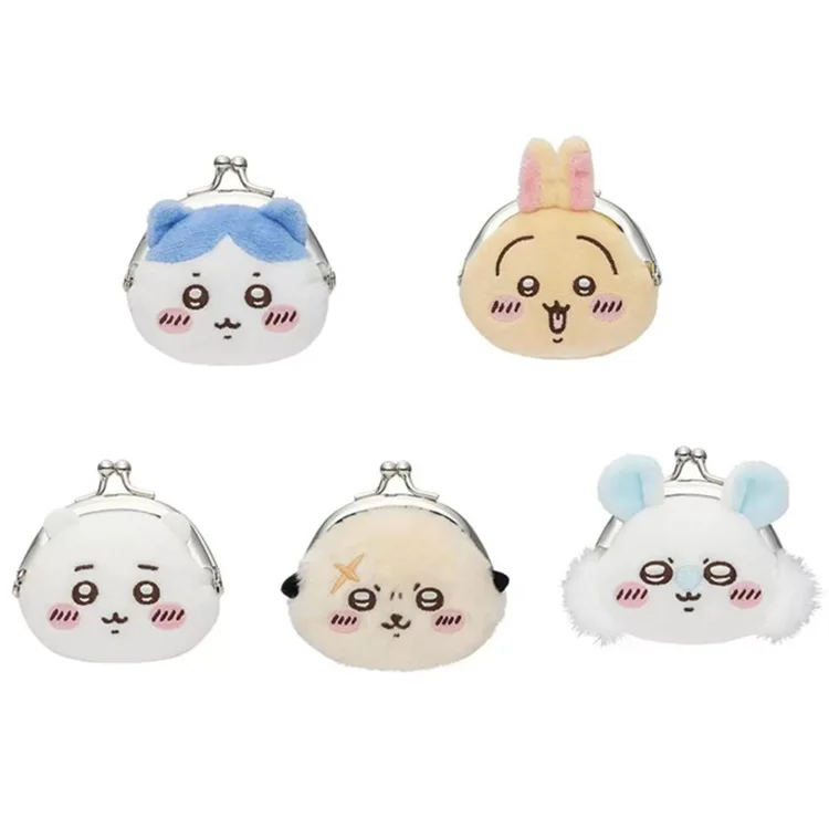Gapanese Chiikawa Cute Doll Hachiware Usagi Weasel Clip Bag Kawaii Coin Bag Change Storage Bag Decoration Birthday Gift