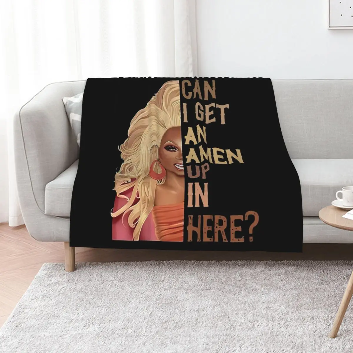 RUPAUL'S DRAG RACE CAN I GET AN AMEN UP IN HERE VINTAGE T-SHIRT Throw Blanket decorative Moving Flannel Blankets