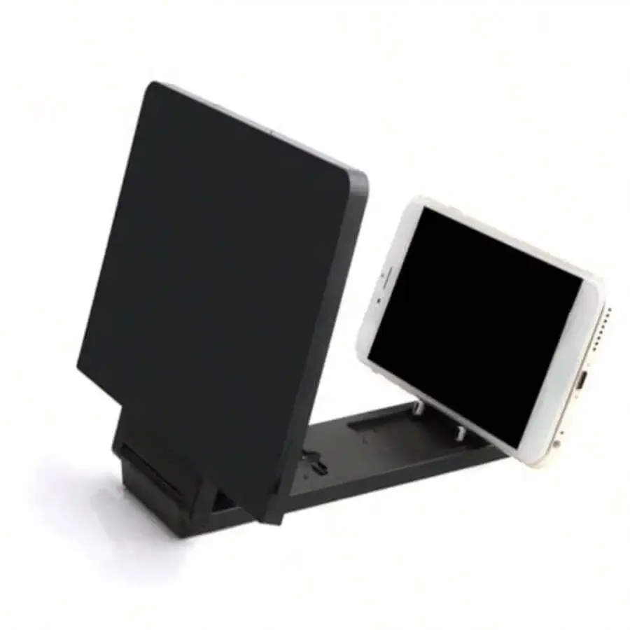 

Black Portable Phone Screen Magnifier Stand With Kickstand For Movies Reading Universal Smartphone Holder