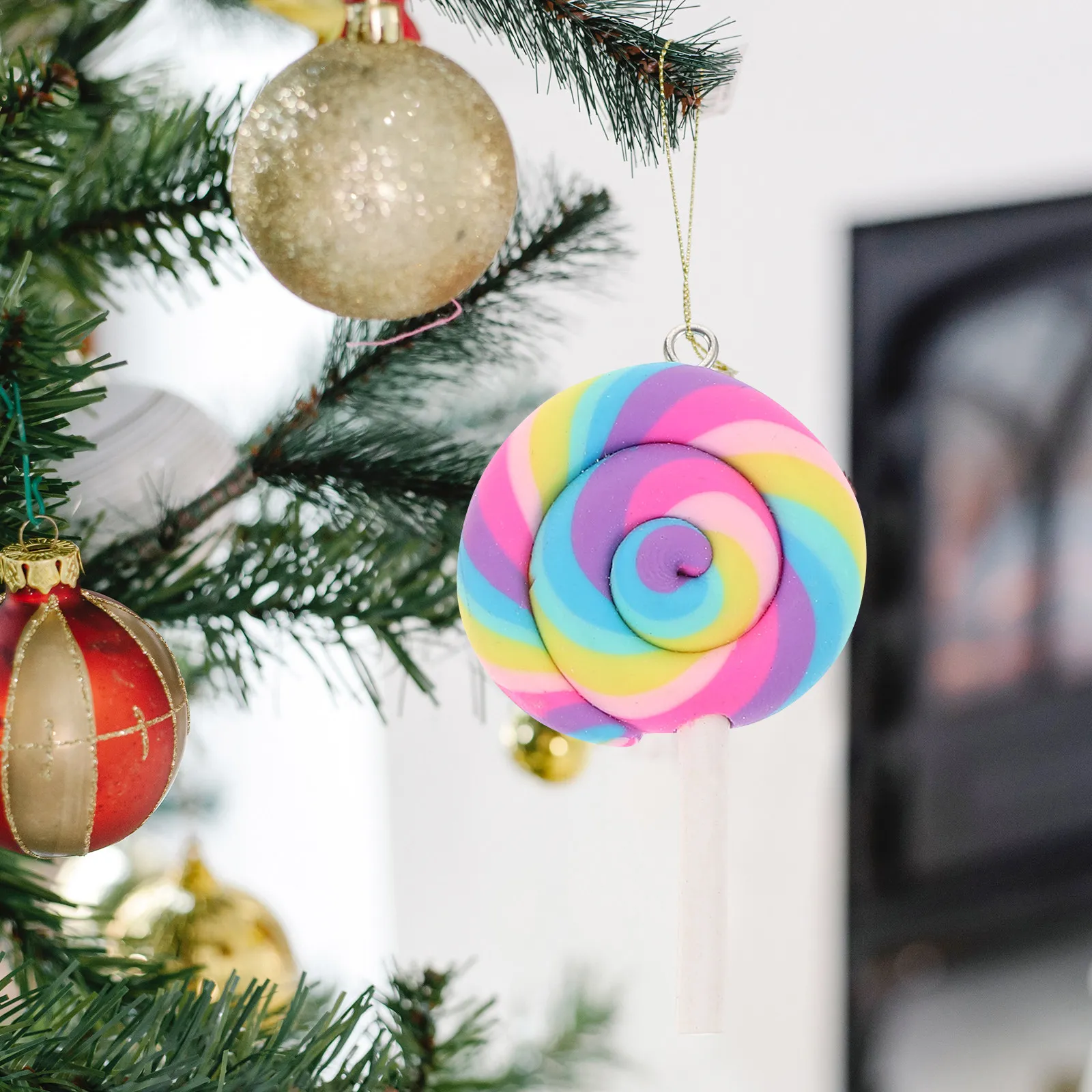 

40Pcs Lollipop Shape Pendants Resin Plastic Stylish Creative Design Easy to Use Keyring Hanging Decor for Bags Jewelry Car Keys