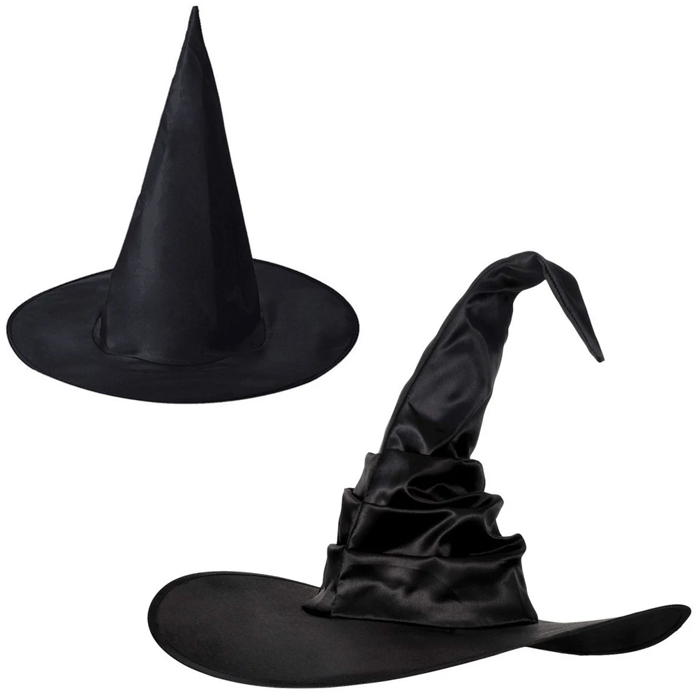 Halloween Witch Hats Black Wizard Hat for Kids Adults Women Men Halloween Party Decorations Cosplay Props Costume Accessories