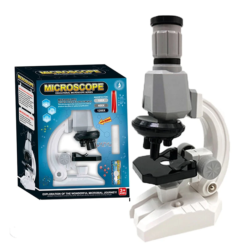 Beginner Microscope Science Kits Microscope for Kids  with 100X 400X 1200X and LED Best Gift for Educational Toy Birthday
