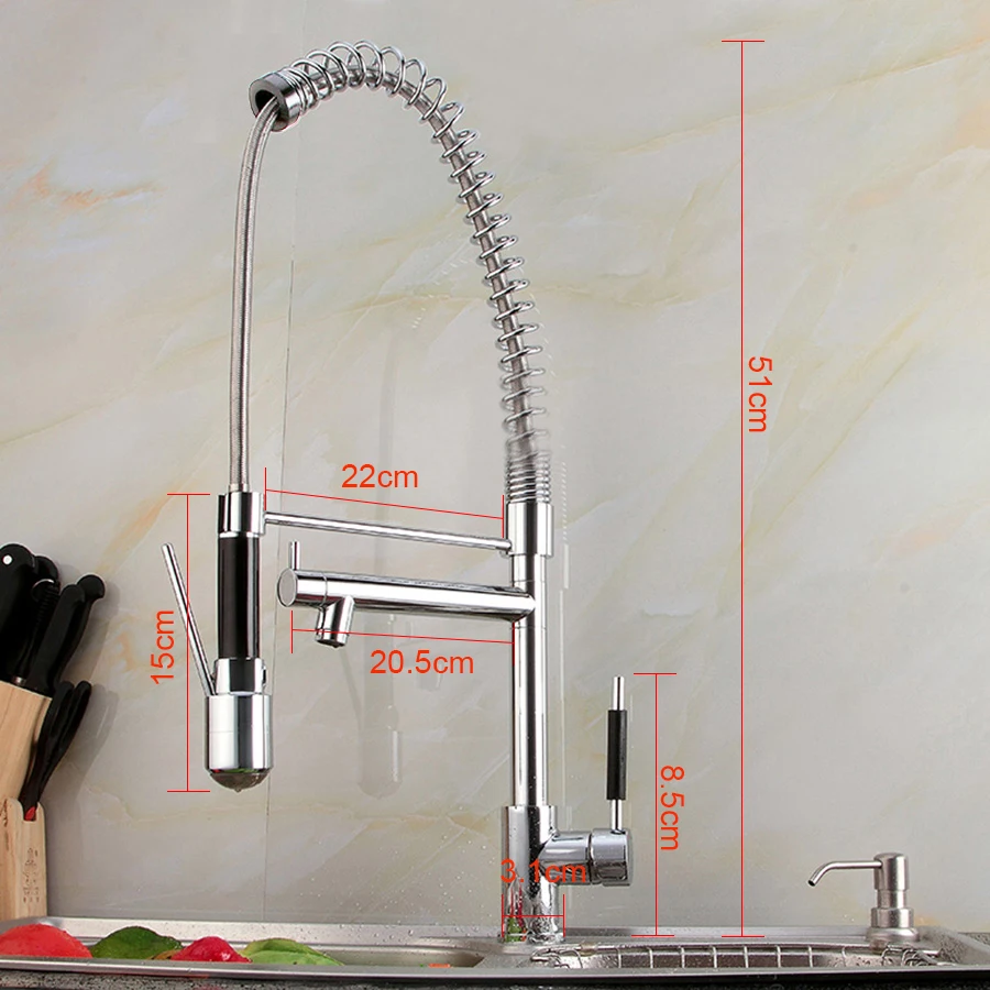BAKALA LED kitchen faucet pull out sink mixer swivel taps sprayer head Pull Down faucet LH-8081