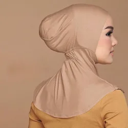 Gorro de Hijab elástico para mujer, gorros de Color sólido para debajo de la bufanda, Unisex