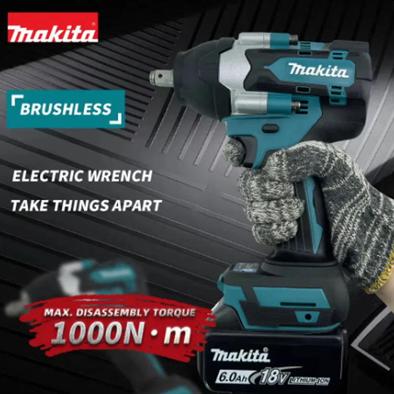 Makita DTW700 18V brushless electric wrench Cordless drill screwdriver High torque electric tool Torque wrench rechargeable bran