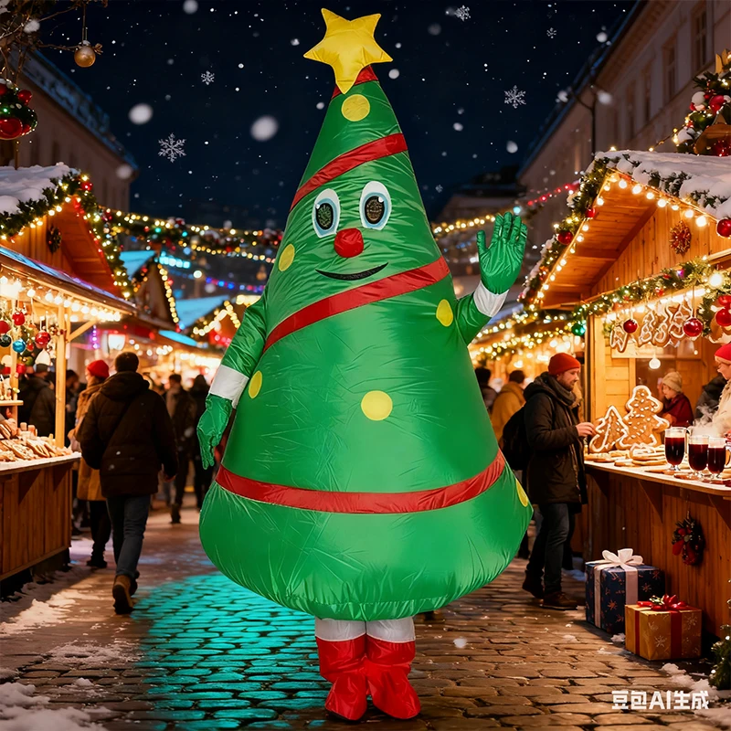 

Надувной костюм для рождественской елки, надувная рождественская елка, комбинезон для косплея, костюмы для рождественского праздника, вечеринки, реквизит