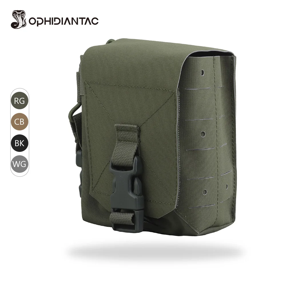 OPHIDIANTAC 나일론 대형 다기능 서브 파우치 매직 테이프 몰리 스트랩 포함 MOLLE 장비용