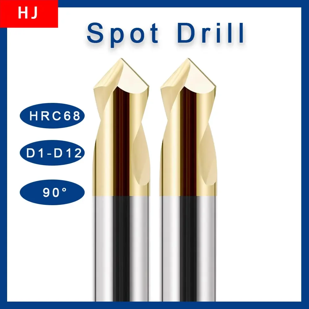 5PCS HRC65 2-Flute Tungsten Carbide Pointed Center Drill 90 Degree Endmills Titanium Stainless Chamfer CNC Machinery Drill Bits