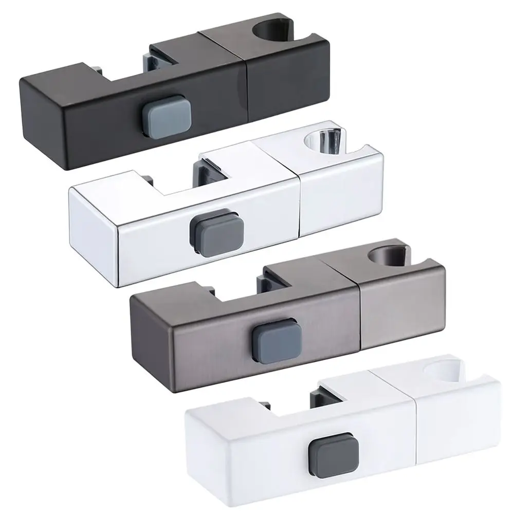 Rectangular Pipe Shower Head Holder Rotatable Adjustable Sprayer Fixed Base Replacement Riser Rail Bracket