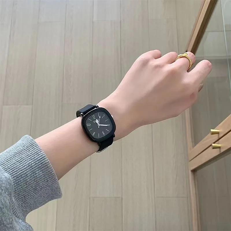 Jelly Color Quartz Watch Square Case Luminous Hands Digital Scale Preppy Style for Women