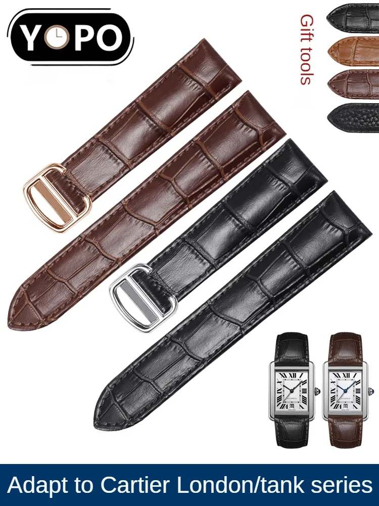 

Applicable To C-a-r-t-i-e-r Tank Watch with Lychee Alligator Leather Strap