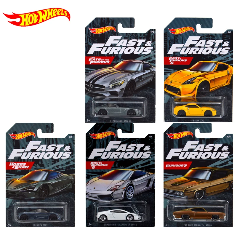 Origianl Hot Wheels Premium Car Fast & Furious Nissan Benz Diecast 1/64 Voiture McLaren Kid Boys Toys for Children Birthday Gift