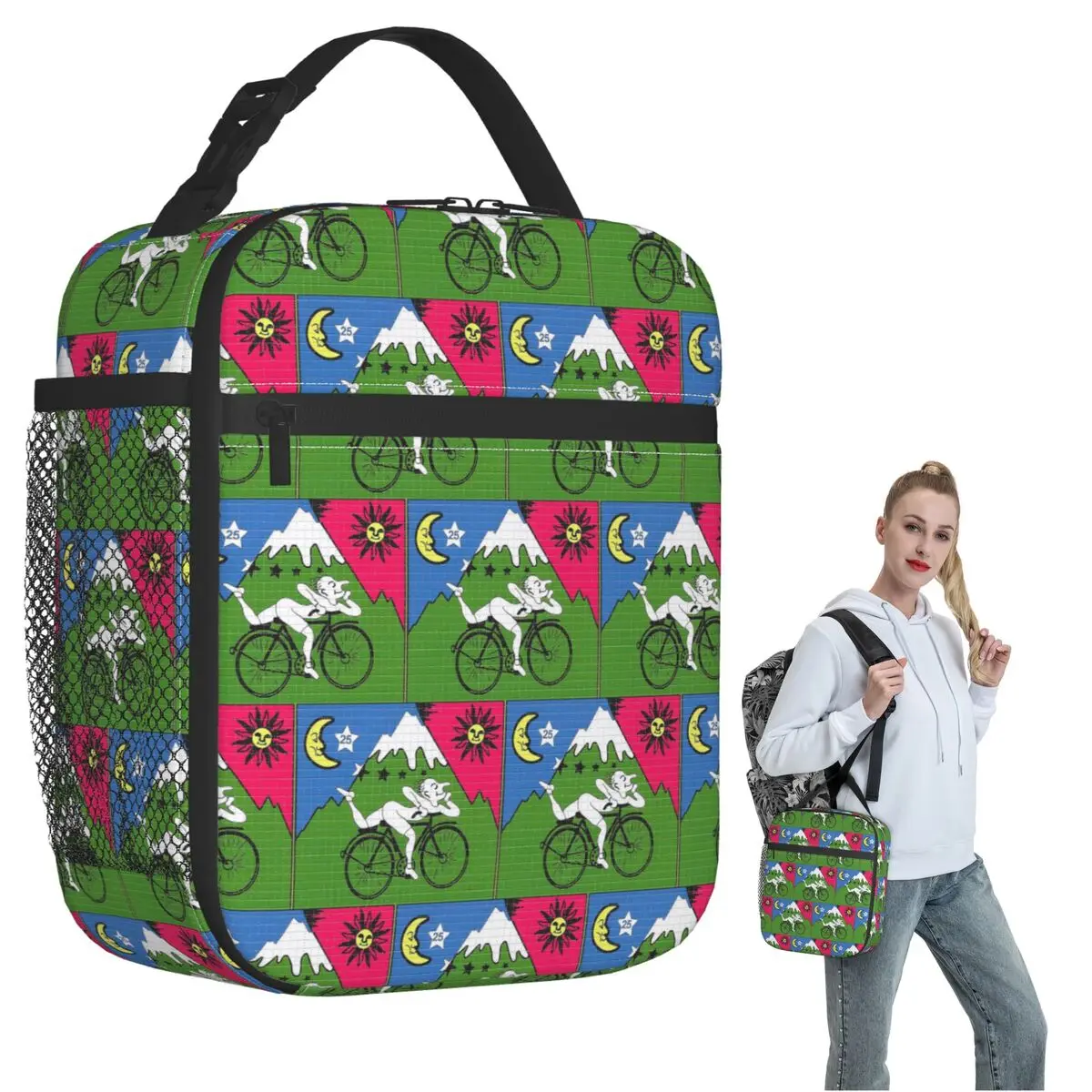 LSD - Albert Hofmann - Bicycle Day Insulated Lunch Bag for Women Children Portable Food Boxes Thermal Lunch Box Tote