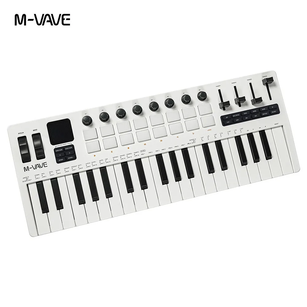 SMK-37 PRO Controlador de teclado MIDI portátil de 37 teclas com fonte de áudio Arranjador de plástico dobrável