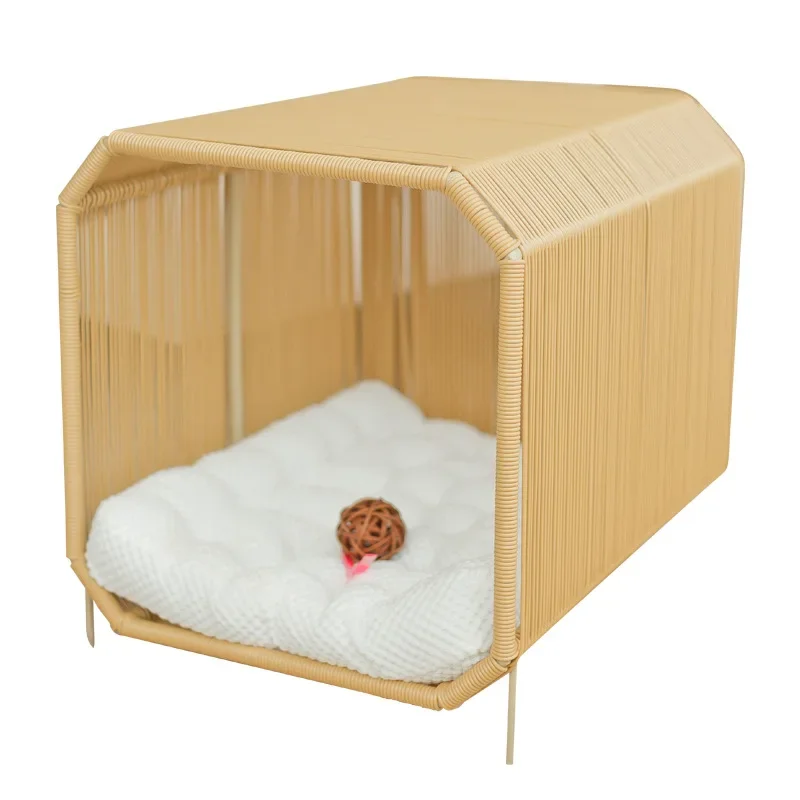 

A warm and breathable cat nest rattan cat house dog kennel four seasons general semi-enclosed pet nest