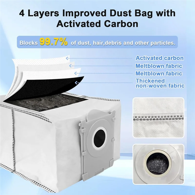 ABUS-21Pcs ل ECOVACS DEEBOT X8 /X8 PRO OMNI جهاز آلي لتنظيف الأتربة أجزاء مع أكياس الغبار مرشحات الجانب الرئيسي فرش الأسطوانة المماسح