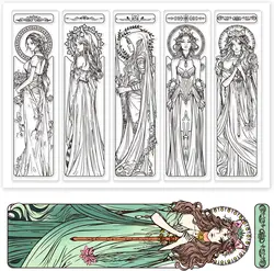 Elf Princess Bookmarks Clear Stamps Fox Demon Clear Stamps Bookmark Silicone Stamps for DIY Scrapbooking Photo Album