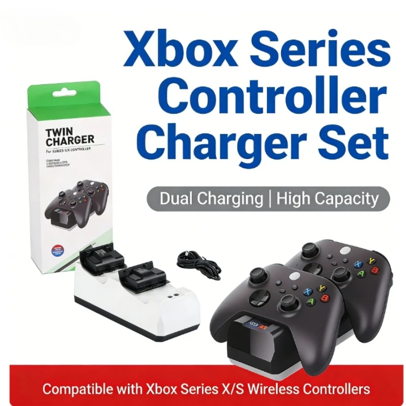 

1-10 шт. в наличии: Набор для беспроводного геймпада Xbox Series 3-в-1 с внешним зарядным устройством большой емкости