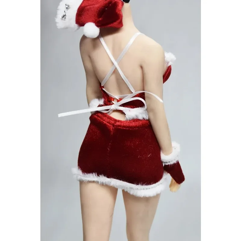 1/6 Schaal Vrouwelijke Kerst Kleding Mini Rok Sling Vest Handschoenen Hoed Pak Model voor 12 inch Soldaat Action Figure Pop speelgoed