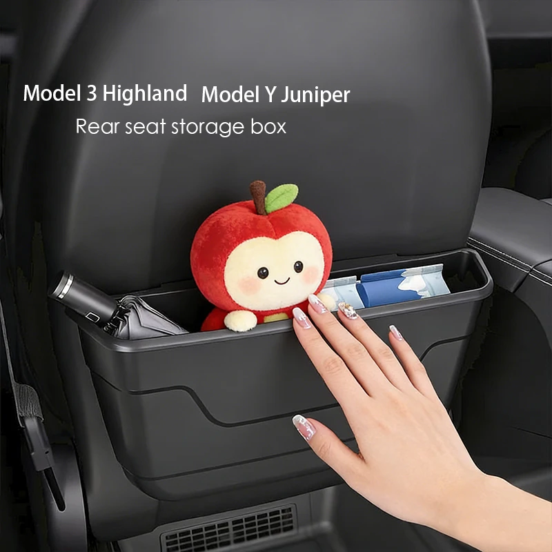 

For Tesla Model 3/Y Model Y Juniper Model 3 Highland Car Seat Back Storage Box TPE Auto Back Seat Trash Can Holder accessories