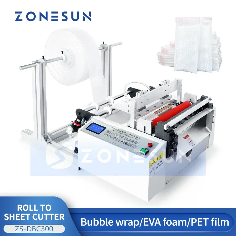 Zonesun Roll to Sheet Cutter Cutting Machine Paper Roll Cutting Machine PVC Non Woven Roll EVA Cutter ZS-DBC300