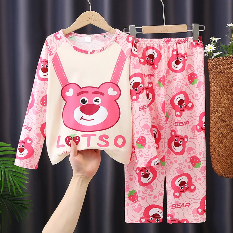 

Lotso Cartoon Kids Pajama Sets Round Neck Long Sleeved Children Suit Soft Comfortable Causal Loose Fashion Nightwear Autumn