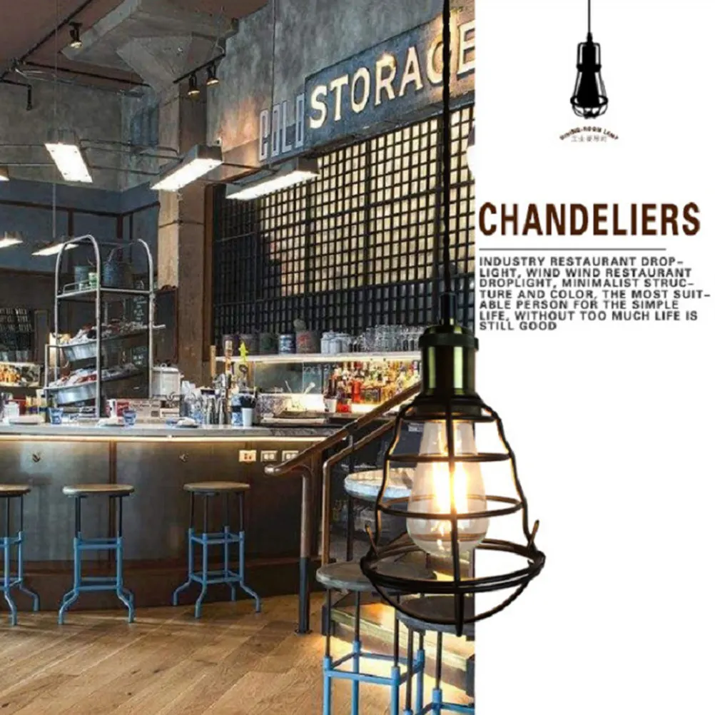 

Industrial Loft Pendant Lamp Black Finish Easy Install Eye Protecting Warm Light for Restaurant Bar Apartment Modern Ceiling