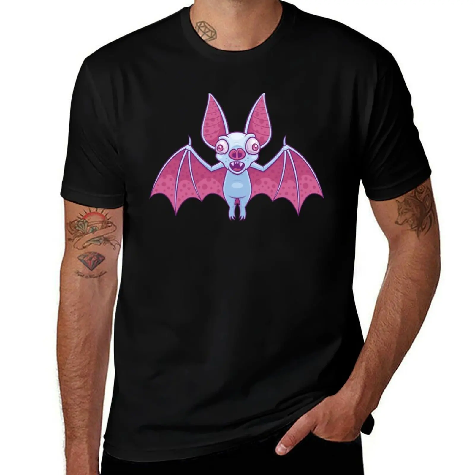 Albino Vampire Bat T-Shirt Athletic Quick Dry for Men T-Shirt