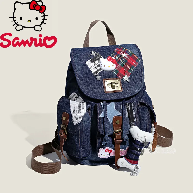 MINISO Hello Kitty New Women's Backpack 3D Fashion Trend Leisure Backpack Personality Large Capacity Girl Backpack High Quality