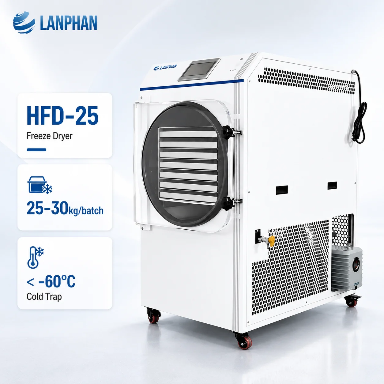 Home & Small Business Freeze Dryer 25-30KG Capacity Blast Freezer Integrated Lyophilizer System