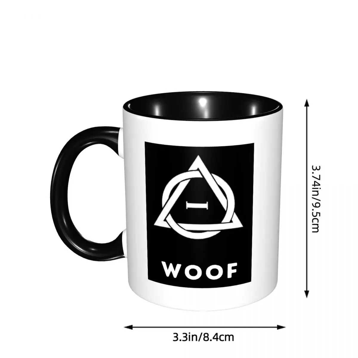 Woof! Therian Therianthropy Symbol Mug Funny Ceramic Coffee Cups Tea Mugs Milk Cup Drinkware Gift for Woman Man