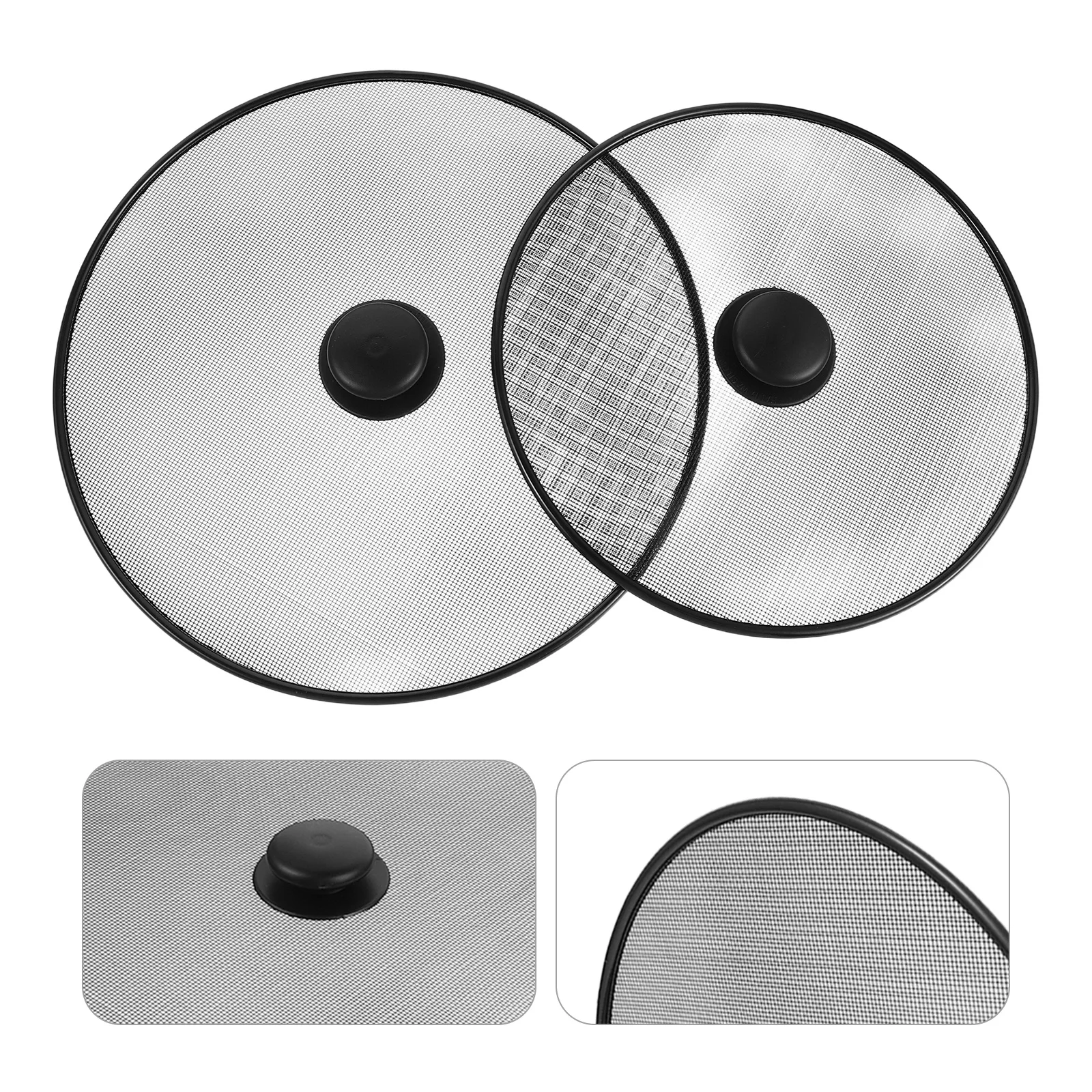 

2pcs Stainless Steel Screen 29Cm 25Cm Mesh Oil Guard For Frying Pan Air Fryer Grease Splatter Cover Cooking Splatter Guard Drain