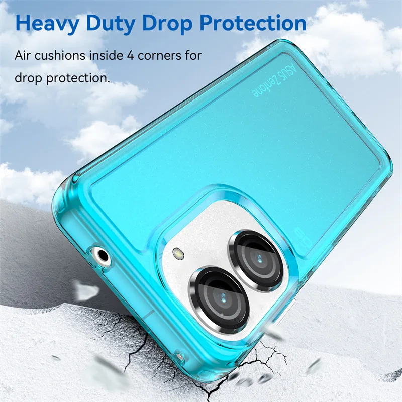 For ASUS Zenfone 9 Case Luxury Transparent TPU Candy Color Phone Cover Shockproof Silicone Protective Case ASUS Zenfone 9 10