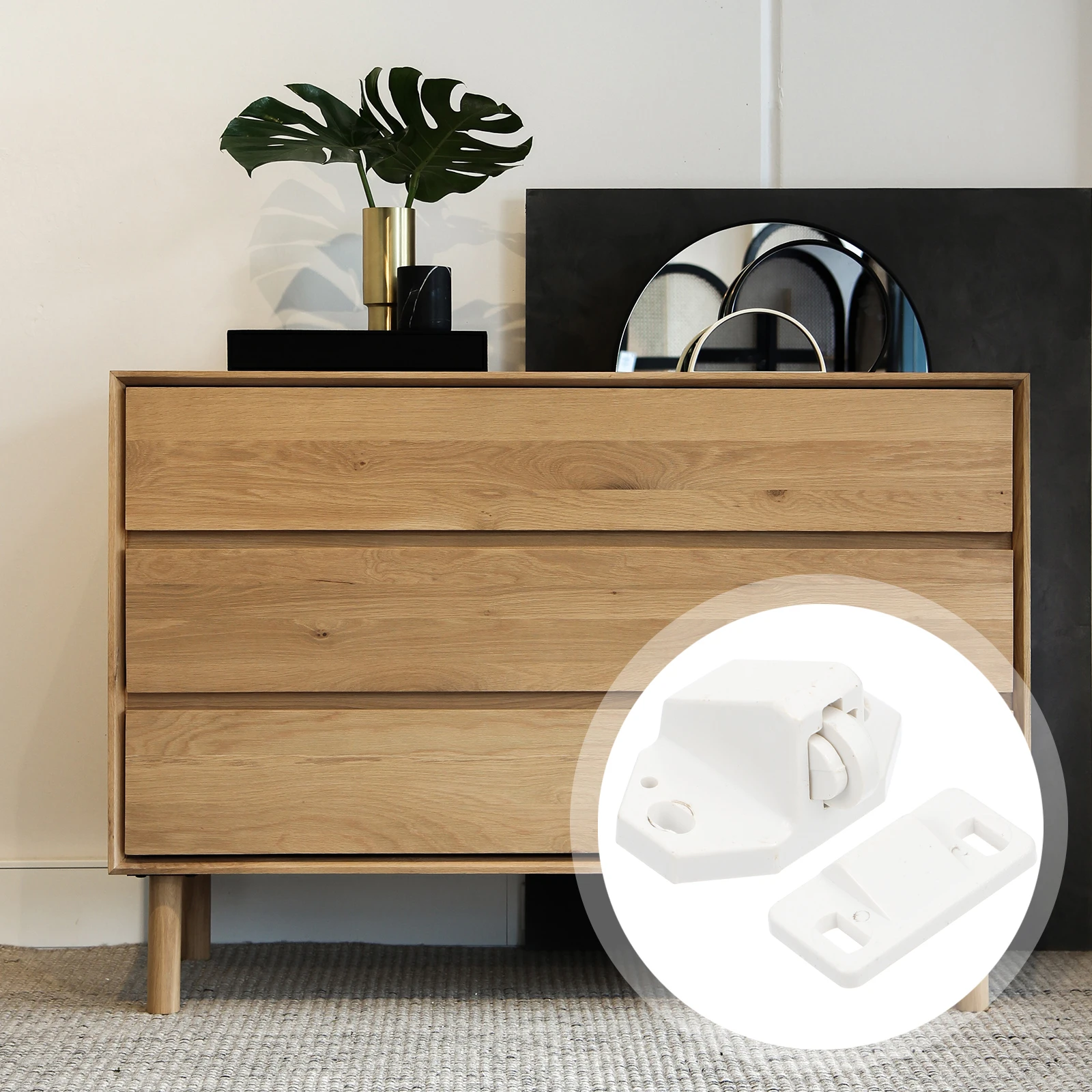 

10Sets Balls Catch Door Locks Sturdy Plastic Furniture Door Latch for Wooden Screen Doors Cabinet Use Balls Catch Latch