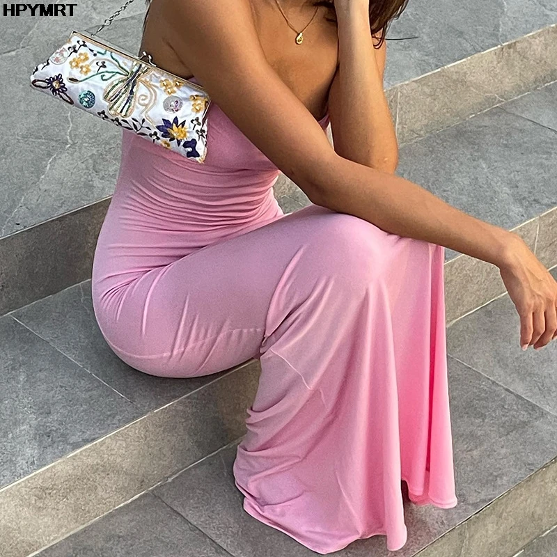 2025 mode lässig Neue Sommer Sexy Sling Party Kleid einfarbig Lange Damen Kleider Abendkleider Weibliche Kleidung – Detail 7