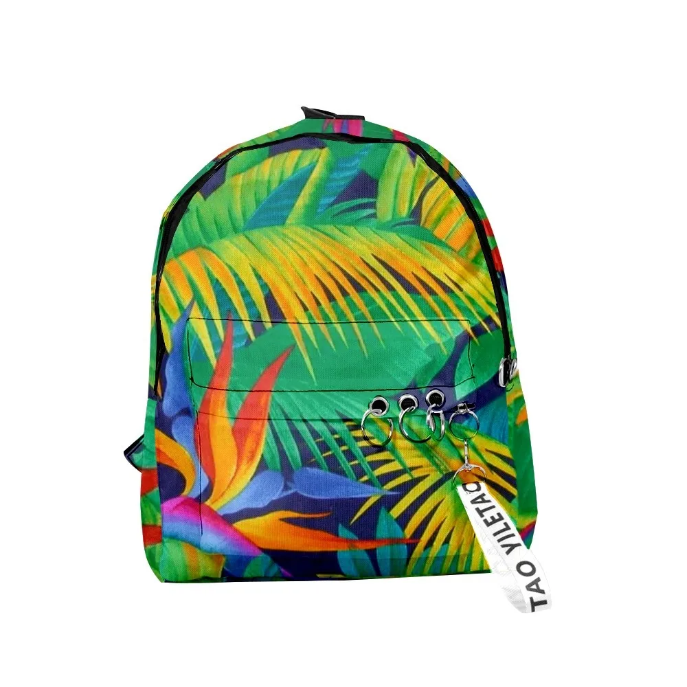 Hip Hop Popular Maple leaves Backpacks Boys/Girls pupil School Bags 3D Print Keychains Oxford Waterproof Cute Small Backpacks