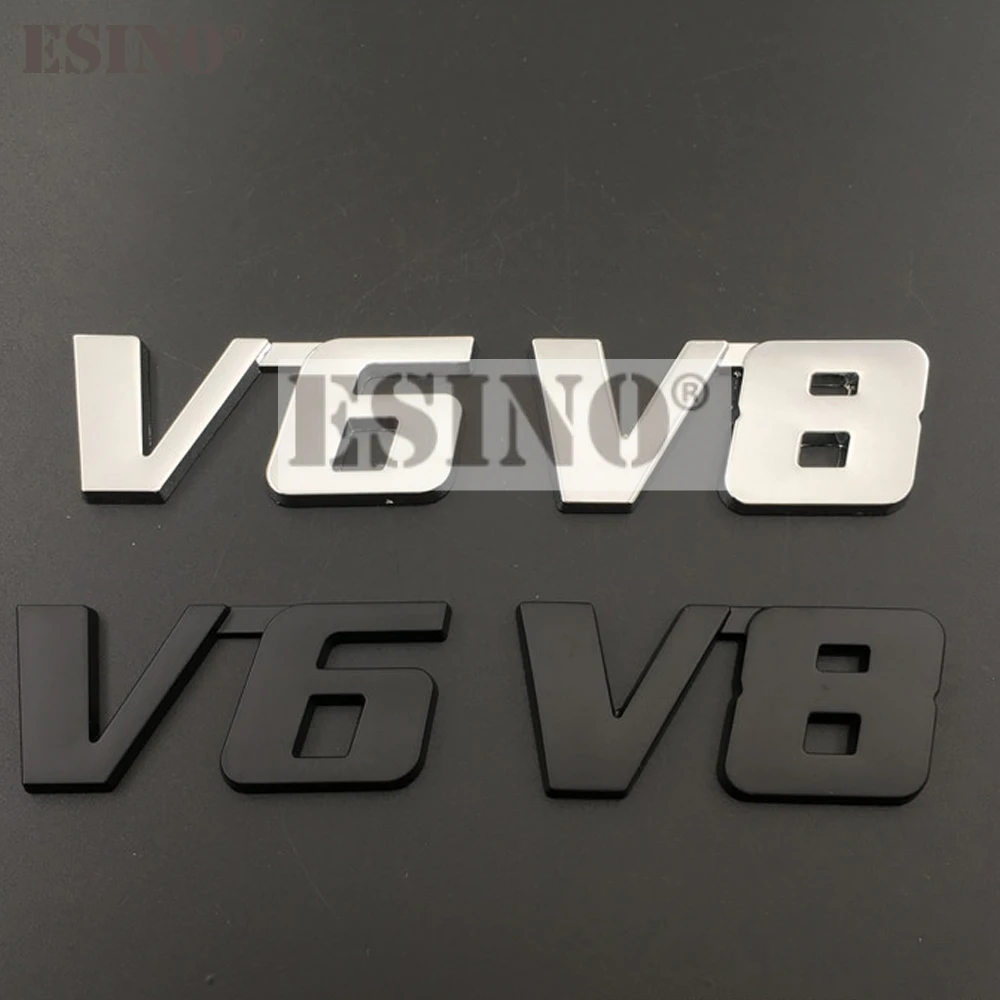 

Car Styling 3D V6 V8 Car Metal Alloy RearTrunk Fender Adhesive Badge Body Tailgate Displaceme Emblem For Toyota Highlander