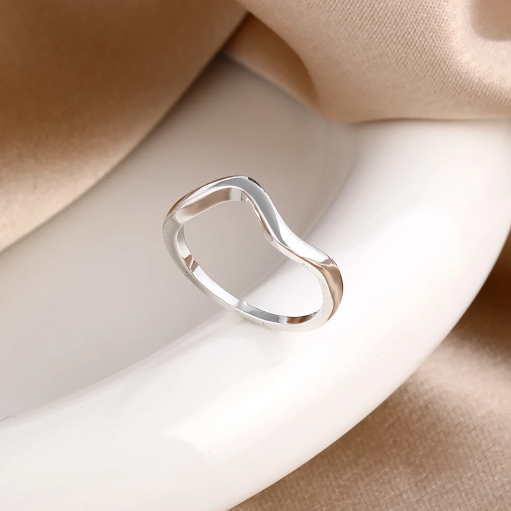 Hot Selling 925 Silver Simple Temperament Eternal Love Charm Folding Ring Women's High-End Jewelry Wedding Wift Accessories