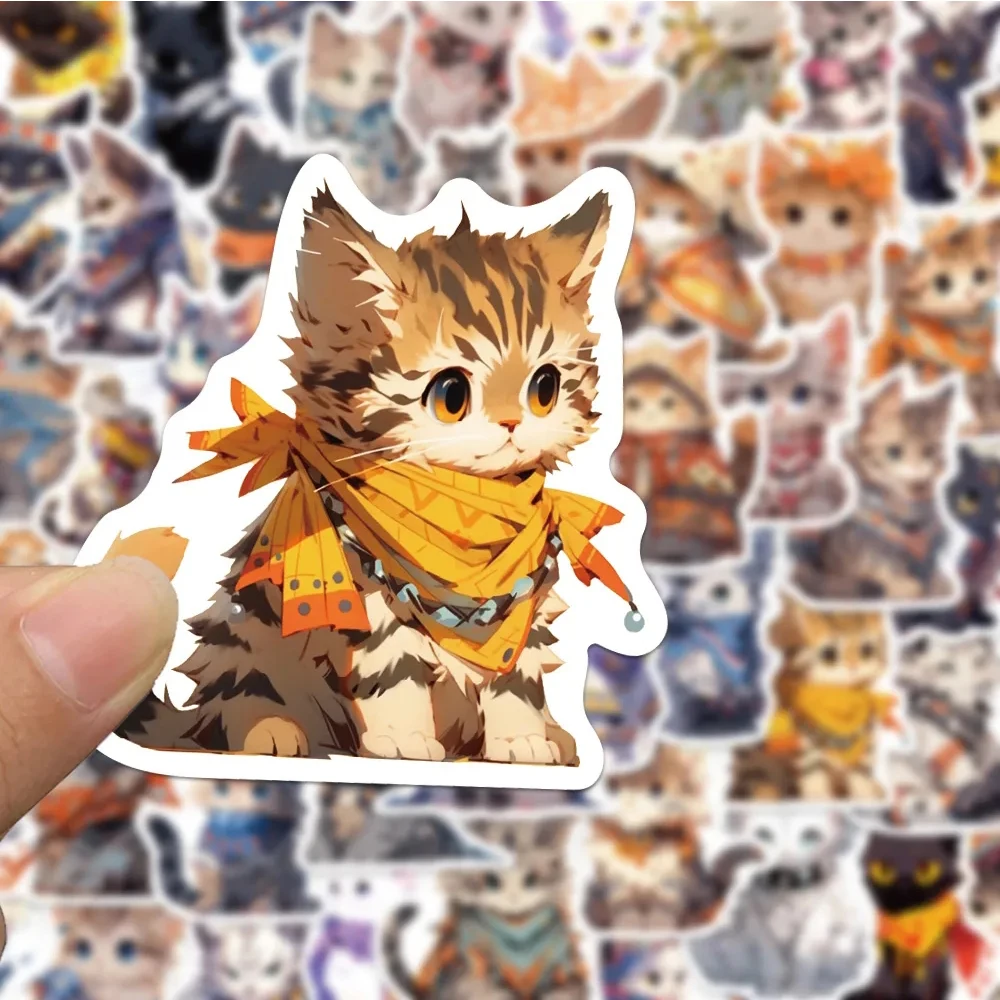 10/30/50pcs Cute Animal Ethnic Style Cat Stickers Bohemia Cartoon Waterproof Decals DIY Skateboard Phone Luggage Sticker Toys